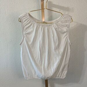 Madewell White Sleeveless Blouse- Small